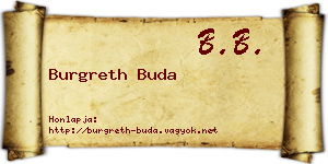 Burgreth Buda névjegykártya